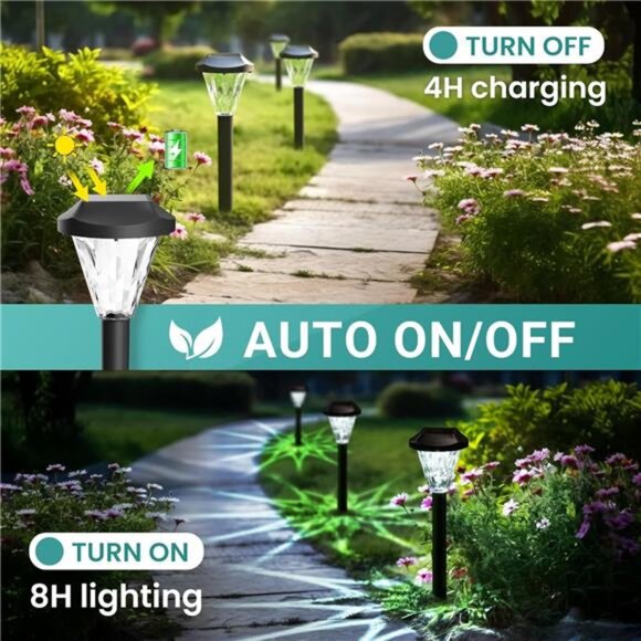 Solar Lights Outdoor Waterproof Pathway Garden Lawn Patio Landscape Lighting Set - Picture 3 of 7